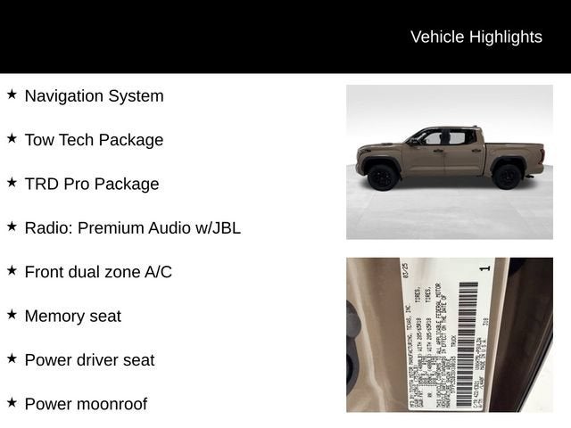 2025 Toyota Tundra Hybrid TRD Pro Hybrid CrewMax 5.5' Bed