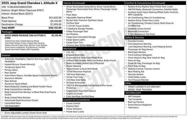 2025 Jeep Grand Cherokee L Altitude X 4x4