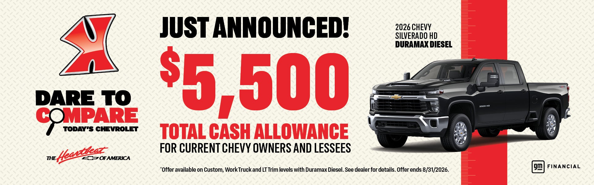 Get $5500 cash allowance on new Silverado HD at Karl Chevrolet of Webster City