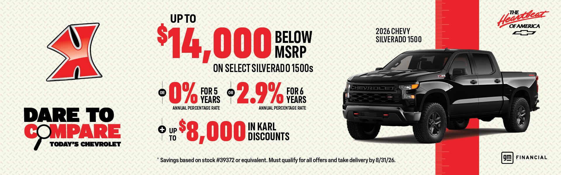Get up to $14,000 off select Silverados at Karl Chevrolet of Webster City