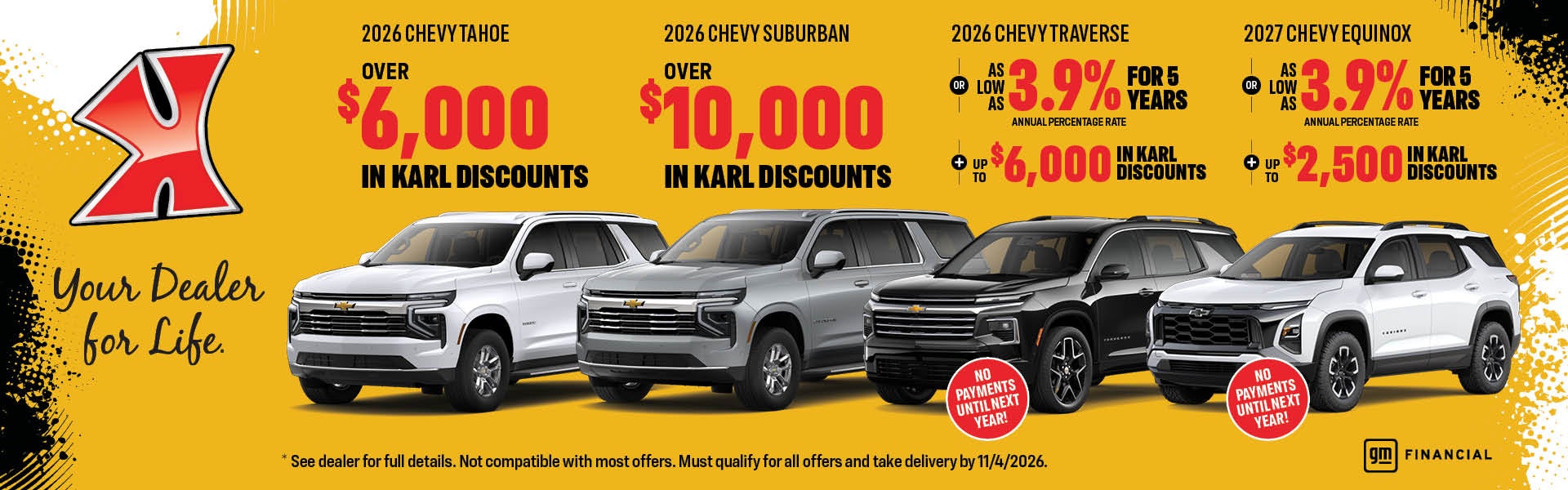 Incredible savings on SUVs at Karl Chevrolet of Webster City