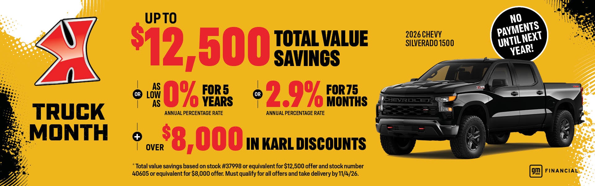 Get up to $12,500 off Silverado 1500 at Karl Chevrolet of Webster City