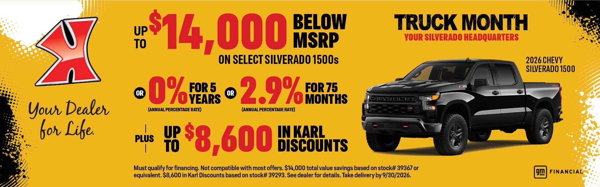 Get up to $14000 off MSRP on select Silverado 1500 at Karl Chevrolet of Webster City