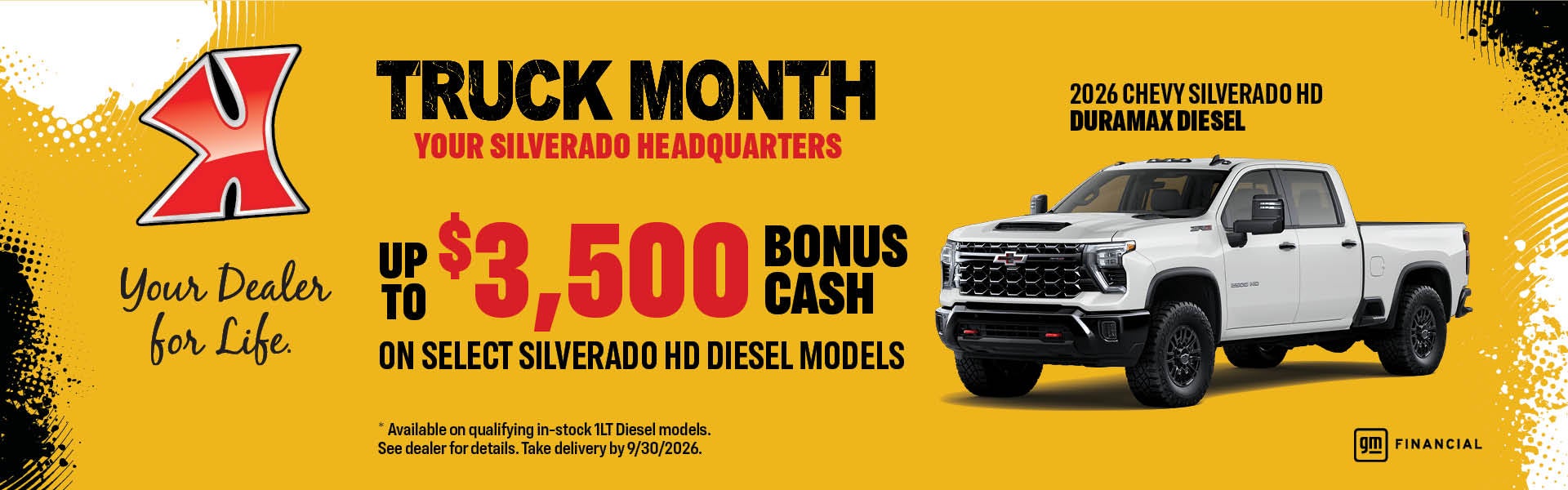 Get up to $2500 bonus cash on select Silverado 2500 at #NAME